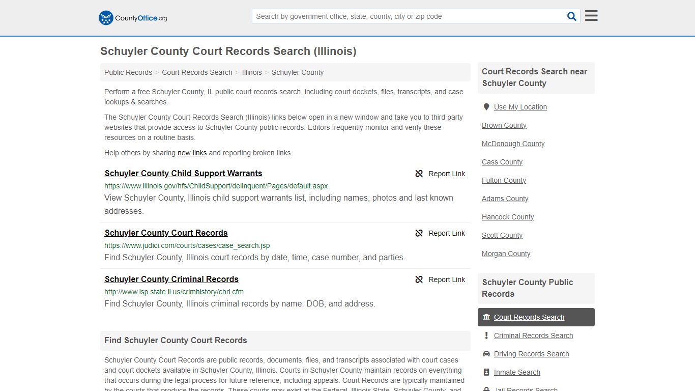 Schuyler County Court Records Search (Illinois) - County Office